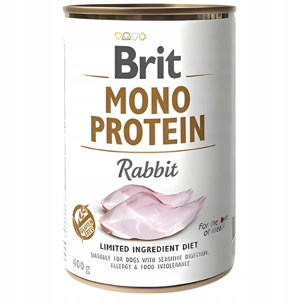 Brit Mono Protein Rabbit 24x400g Wet Monoprotein Dog Food Manufacturer code PSA Z WOŁOWINĄ400G samo mięso DOBRA PEŁNA