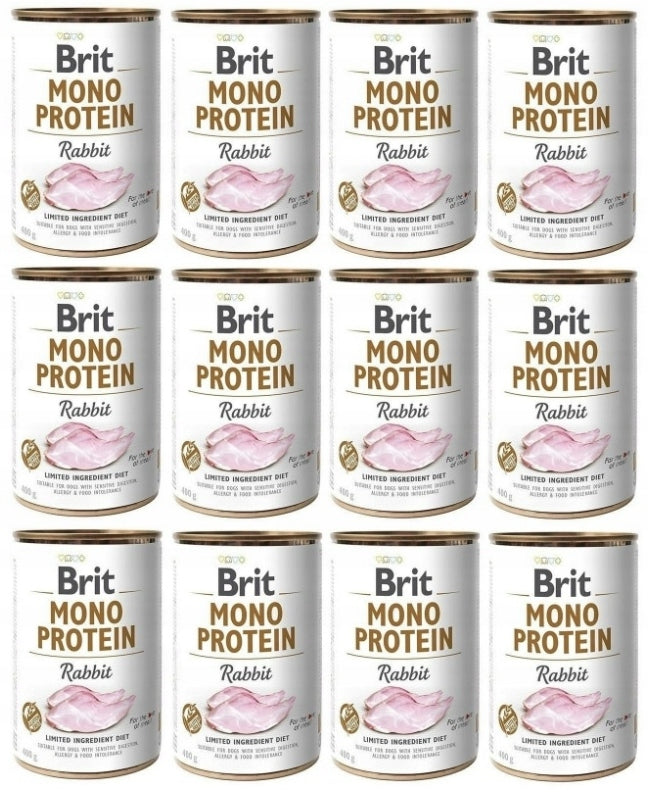 Brit Mono Protein Rabbit Wet Dog Food Can Rabbit 12x400g Manufacturer code 8595602555376