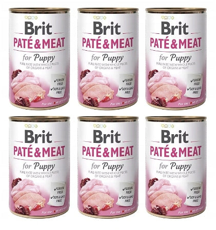 Brit Pate Meat 6 x 400g Puppy Chicken Turkey
