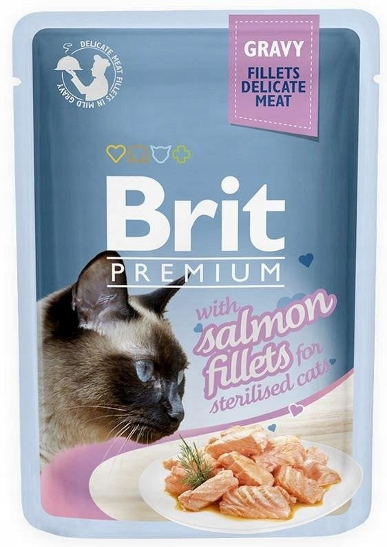 Brit Premium Sterilised Salmon Fillet in Sauce 85g
