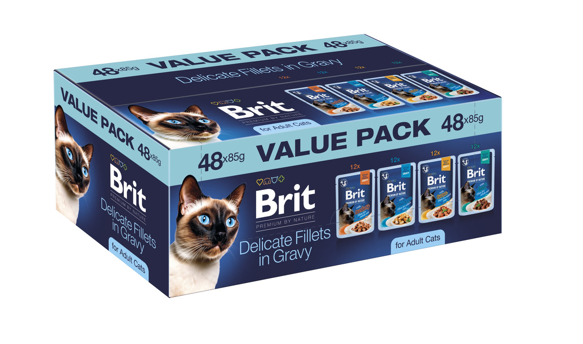Brit Premium by Nature Cat Food Pouches Value Pack - 48 Count