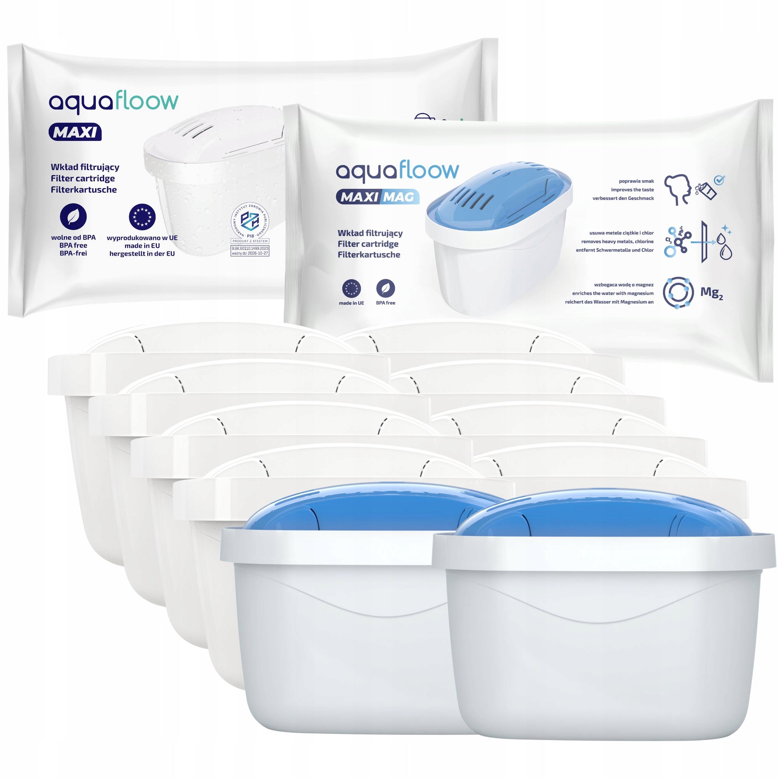 Brita Dafi Water Filter Replacement - AquaFloow Cartridges 10 Pieces