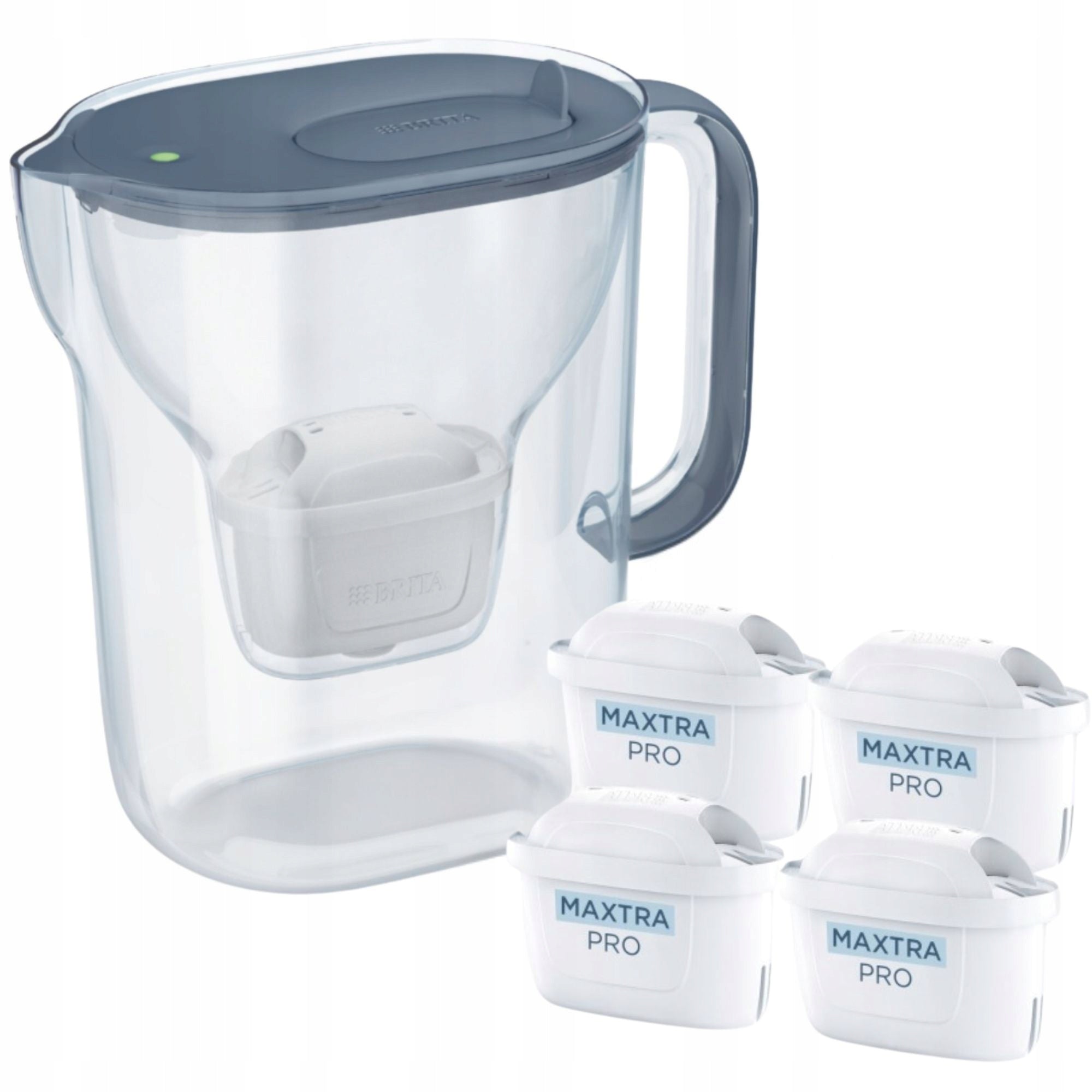 Brita Style Essential Grey Blue 4 Maxtra Pro Pure Cartridges