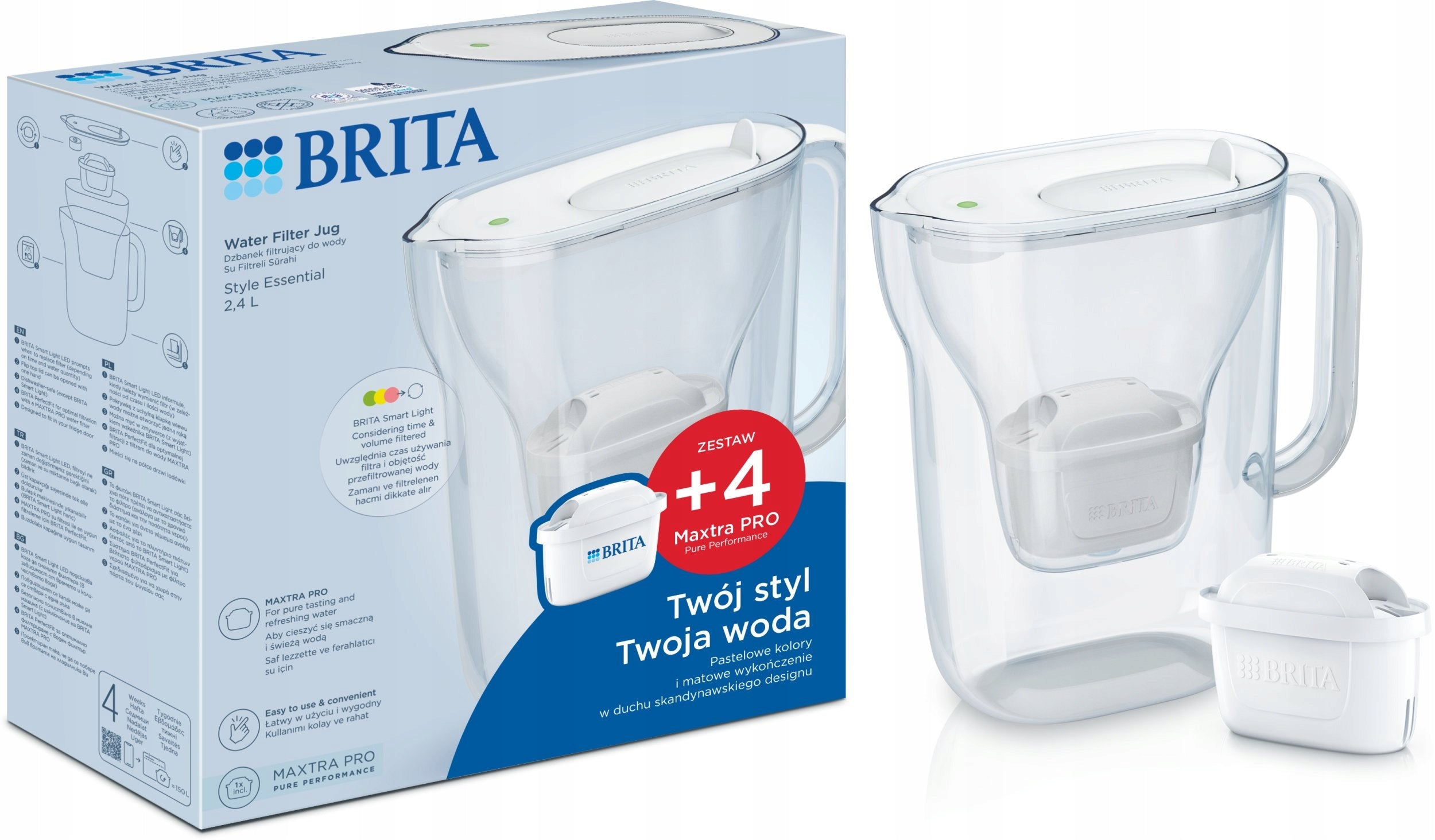 Brita Style Essential white + 4 MX Pro Pure Performance Filters