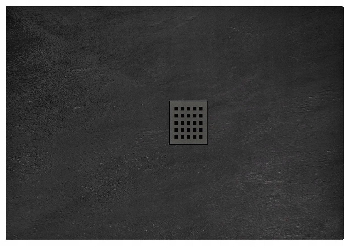 Rea dušo padėklas Rock 80x100 su sifonu, black