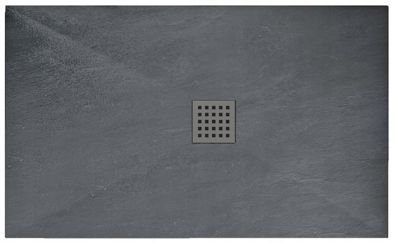 Rea Duschwanne Rock 80x100 mit Siphon, grau 