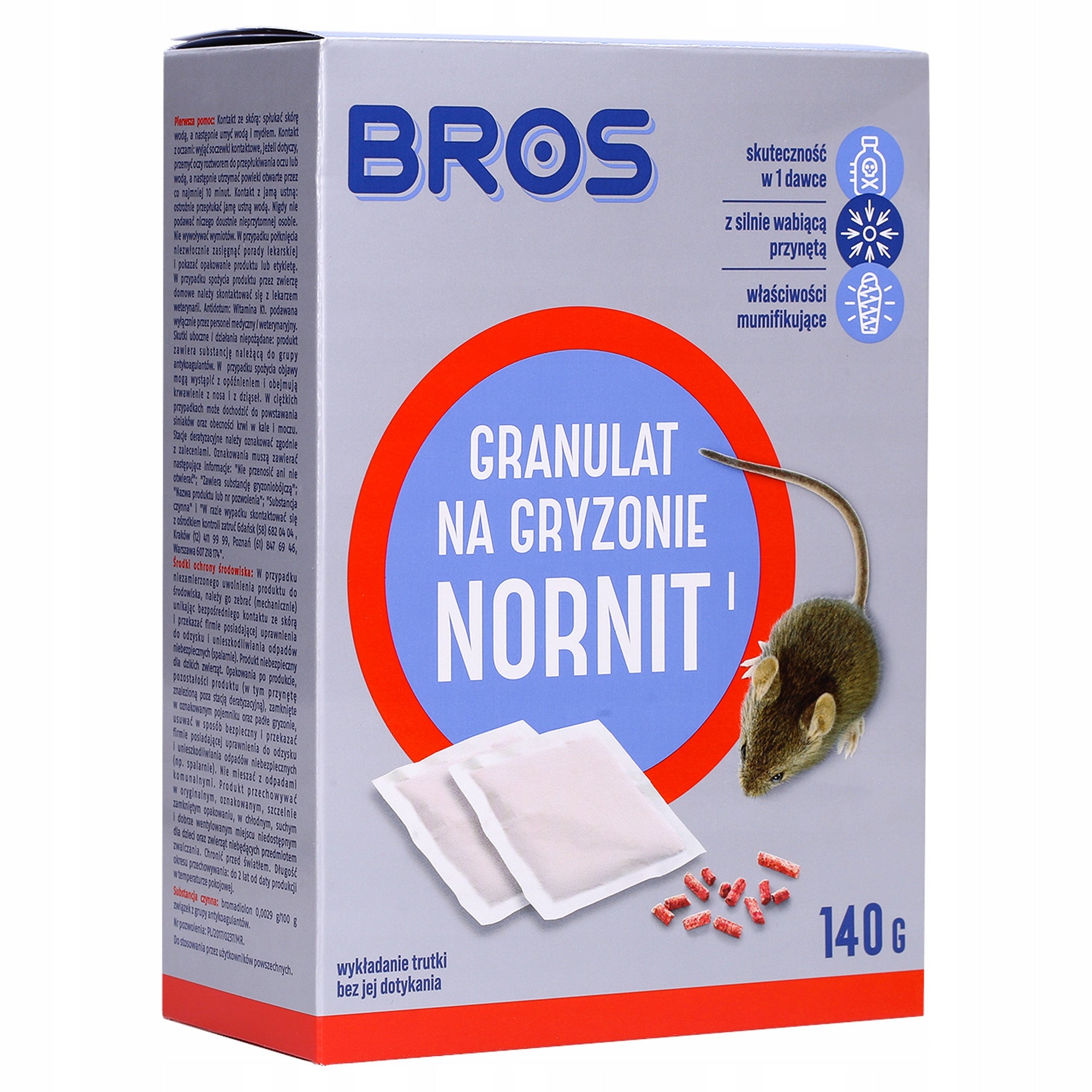 Bros Nornit granules for voles and voles 140g