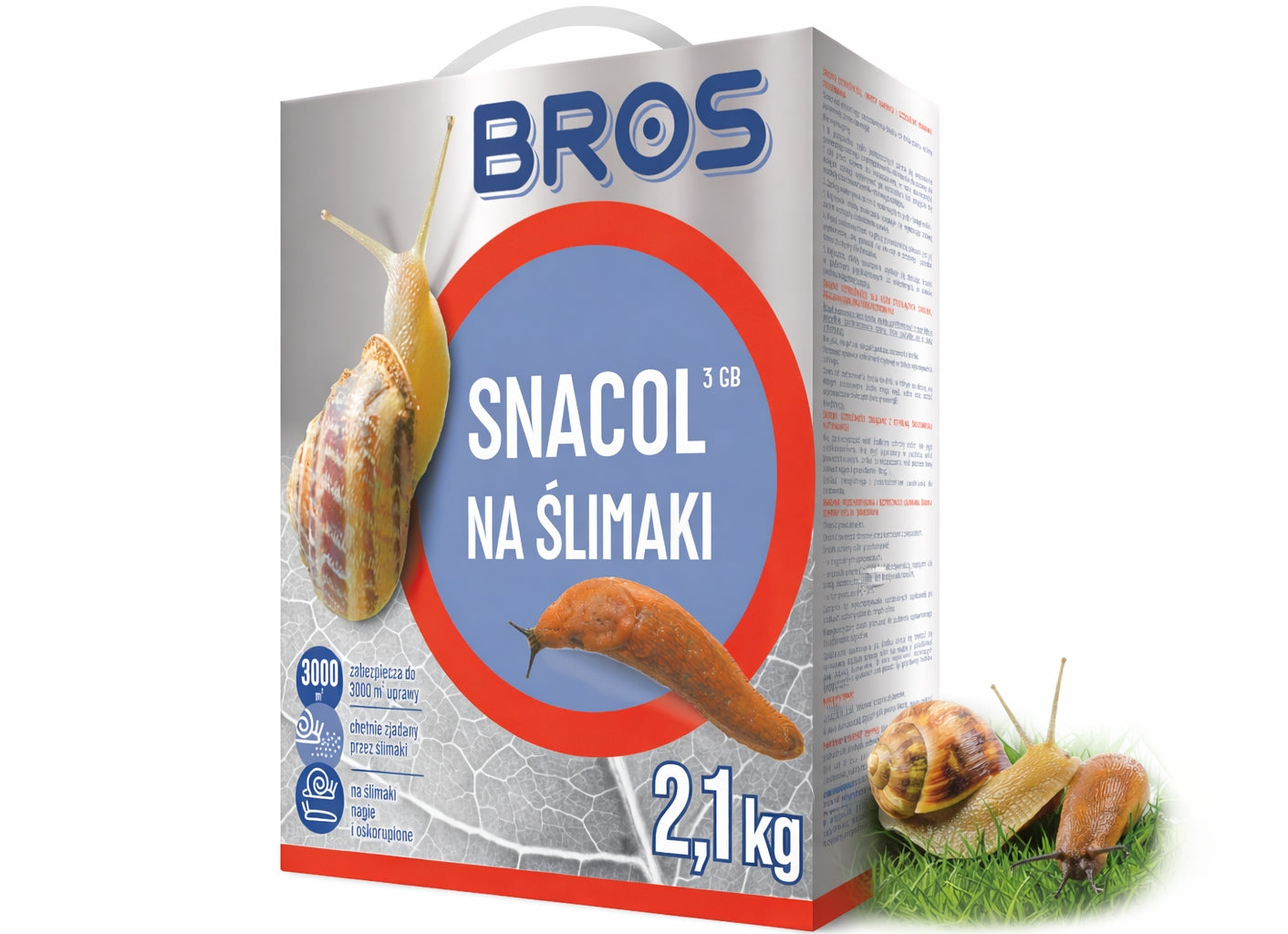 Bros snail poison Snacol 3GB, effective preparation, granules, 2,1 kg
