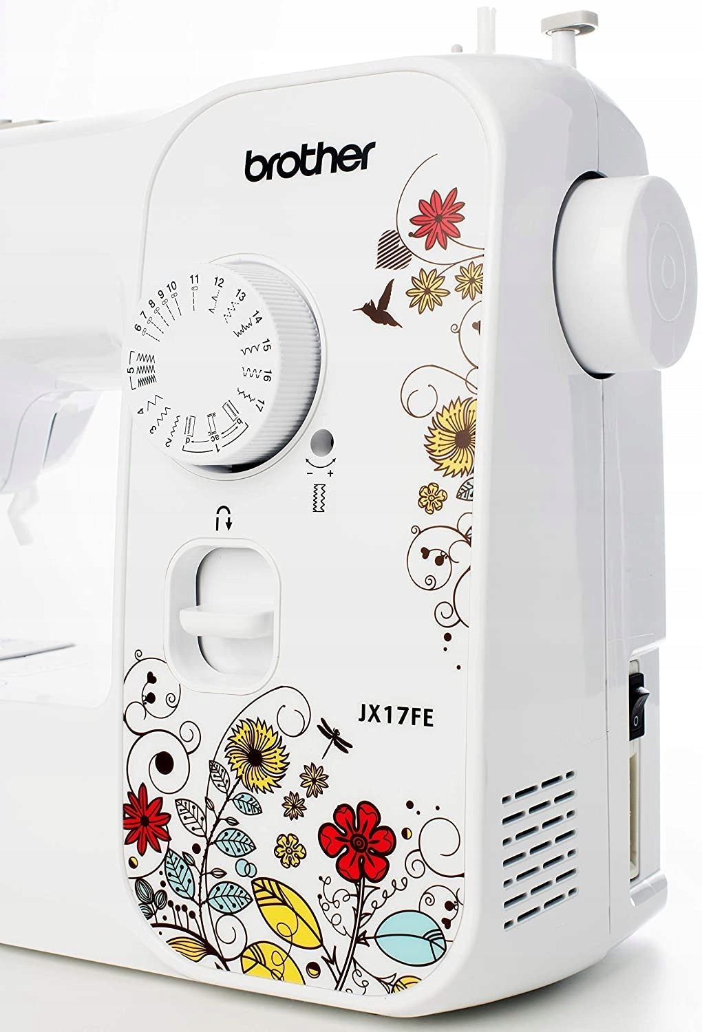 Brother JX17FE Sewing Machine 17 Stitches For Light And Thick Fabrics Strong Dominant color white