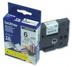 Brother P-Touch Tape Black on White, TZ211