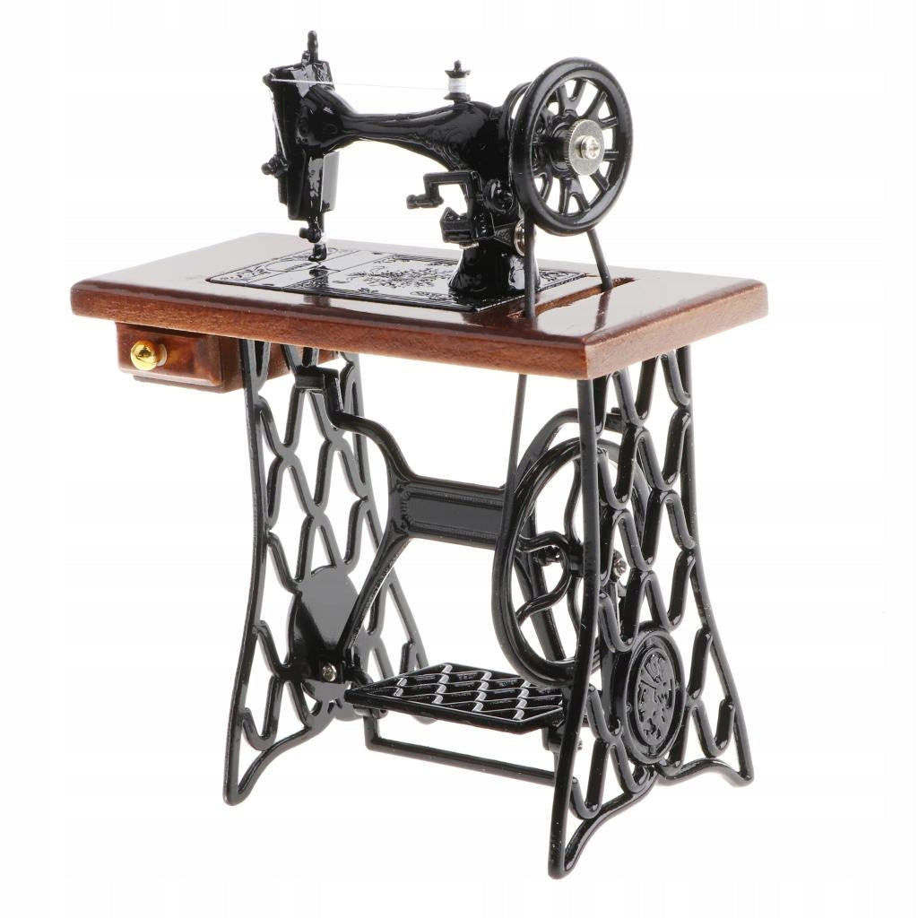 Brown 1:10 Retro Alloy Sewing Machine Diecast Model Toys Showcase Display Brand no brand