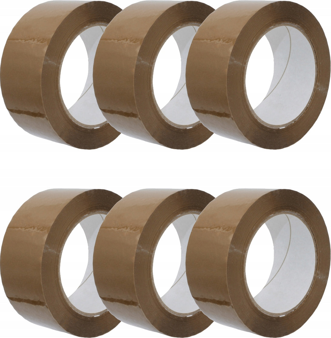 Brown Rubber Adhesive Packing Tape 48/132 6pcs