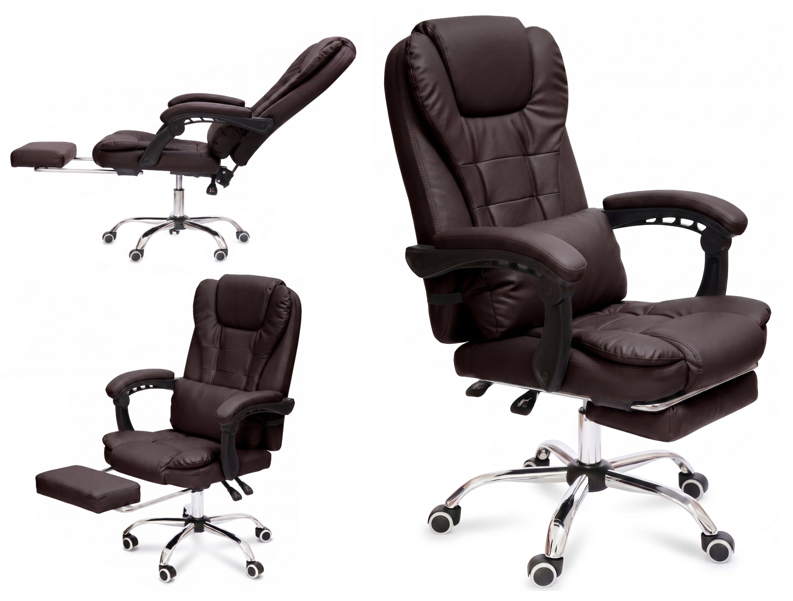 Brown comfortable office chair with footrest and lumbar cushion NBK003-HT