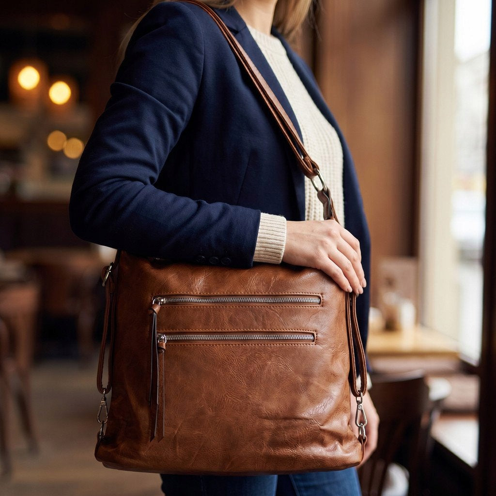 Brown women's bag-backpack 3in1 large bag Brown Brand no brand