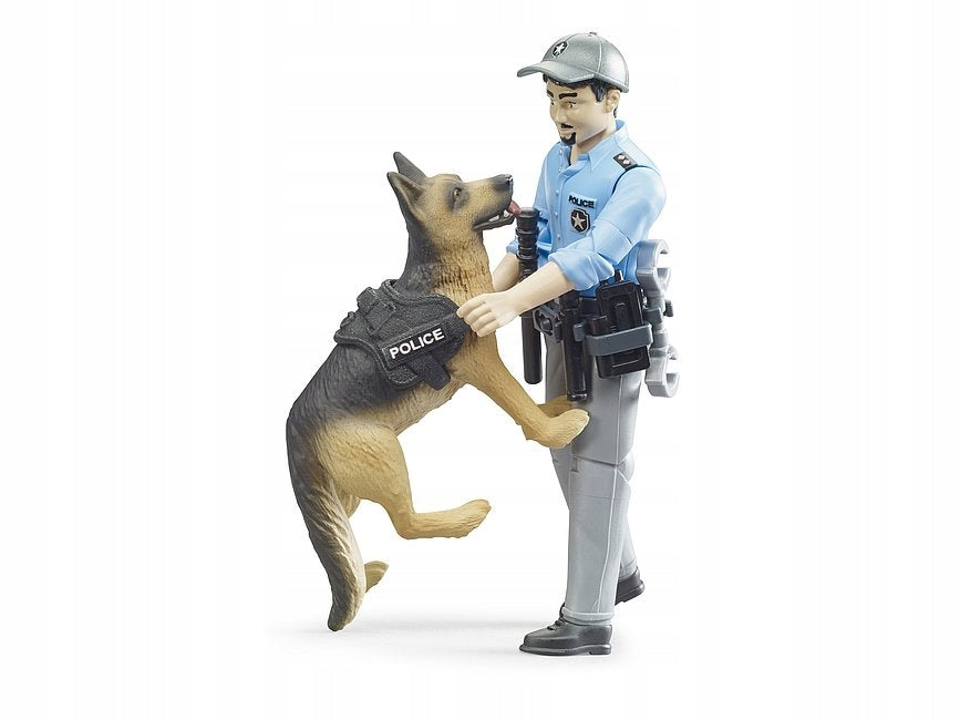Bruderfigur eines Polizisten mit Hund 