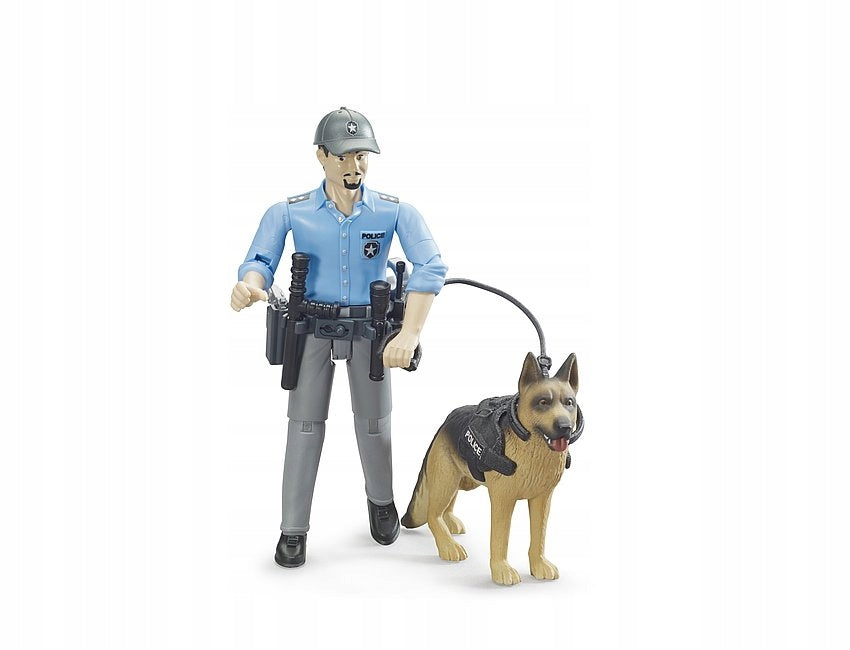 Bruderfigur eines Polizisten mit Hund 