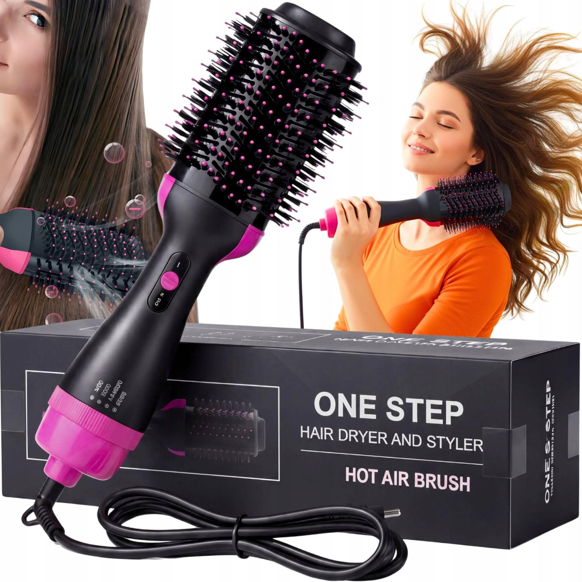 Brush Hair Dryer Straightener Curler W 3in1 IONIZATION 1200W