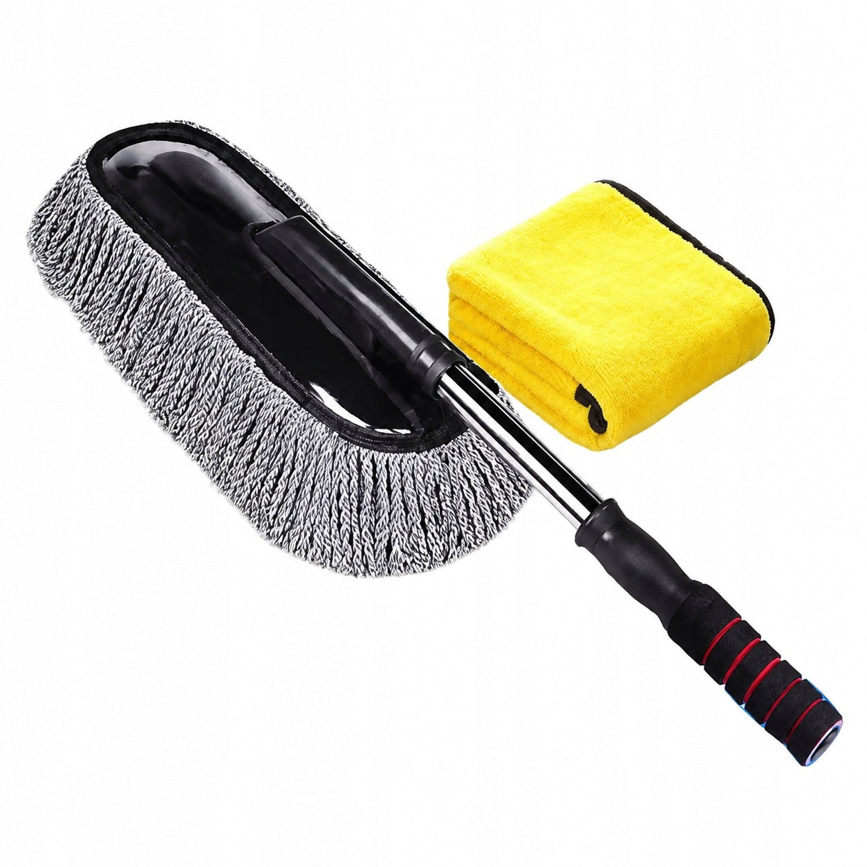 Brush Telescopic Removable Floor car cleaning mop with microfiber cloth