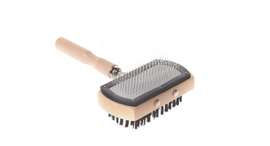 Brush Wooden Double Sided Handle 17cm Dog