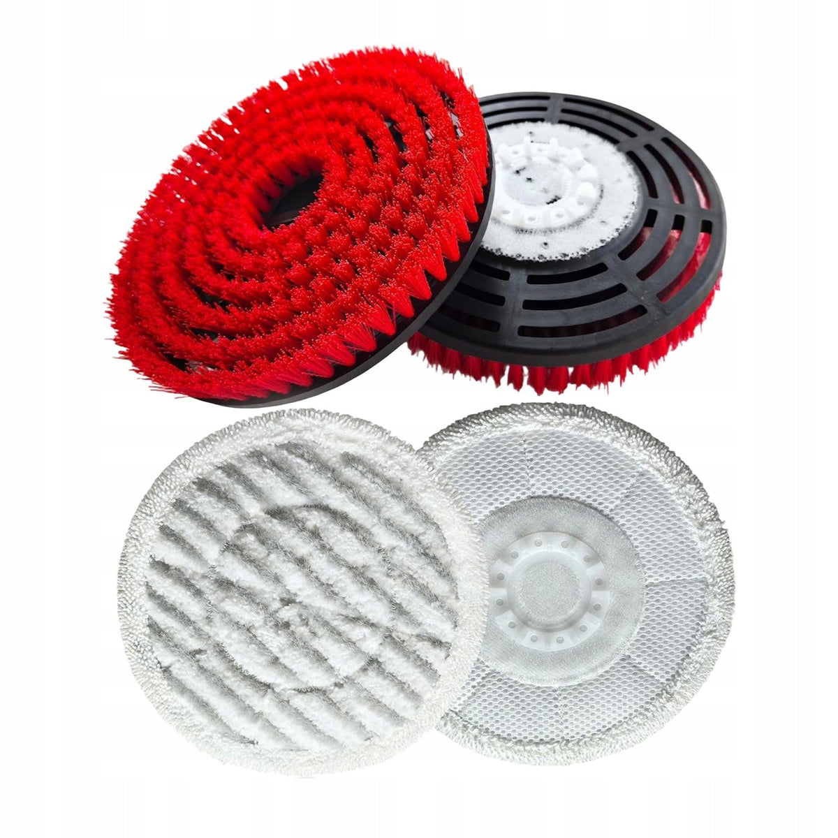 Brush for Steam Mop Upgrade Abrasive Polishing Pad for 2 red and 2 gray Packaging status original