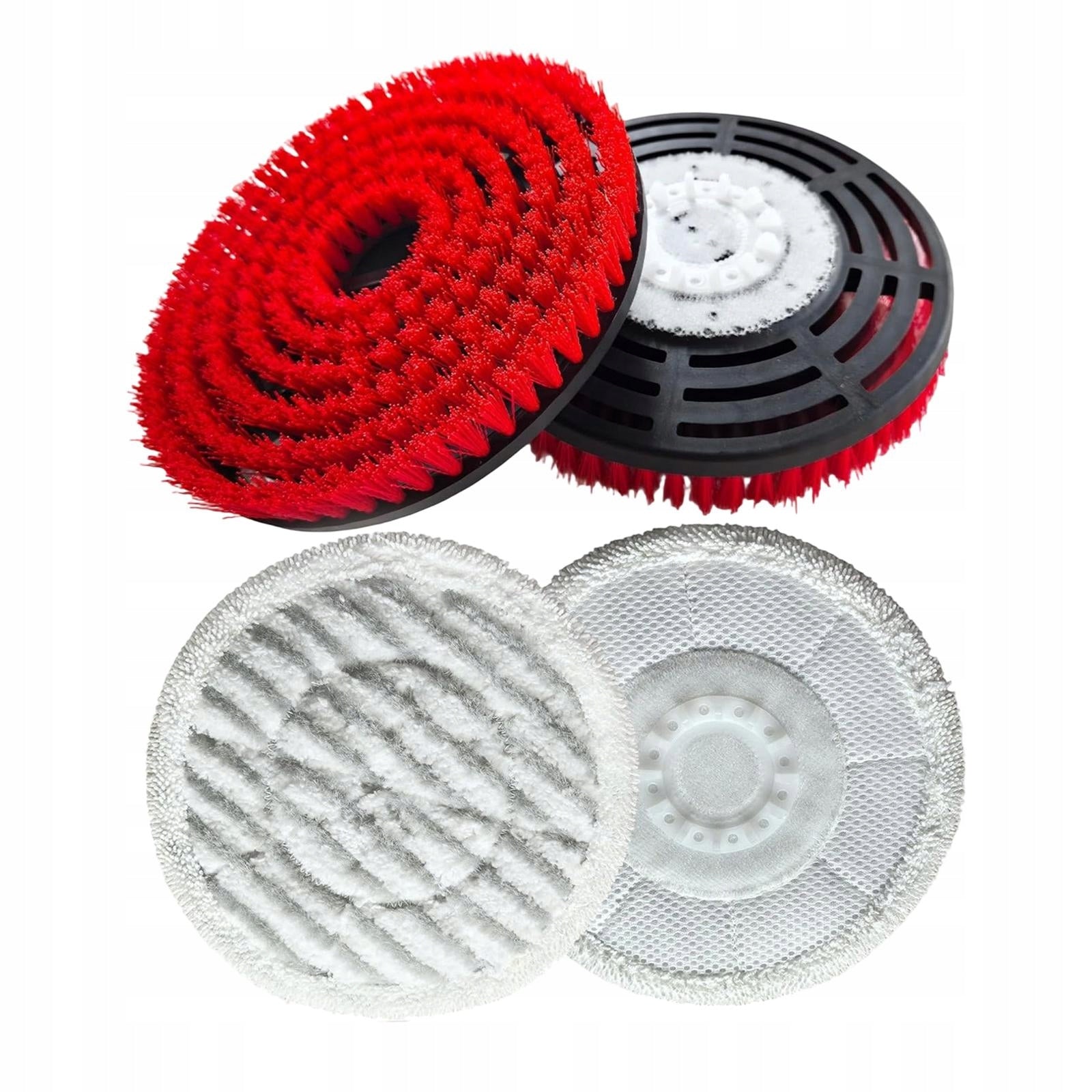 Brush for Steam Mop Upgrade Abrasive Polishing Pad for 2 red and 2 gray