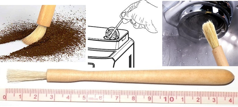 Brush for cleaning difficult places of the Delonghi machine