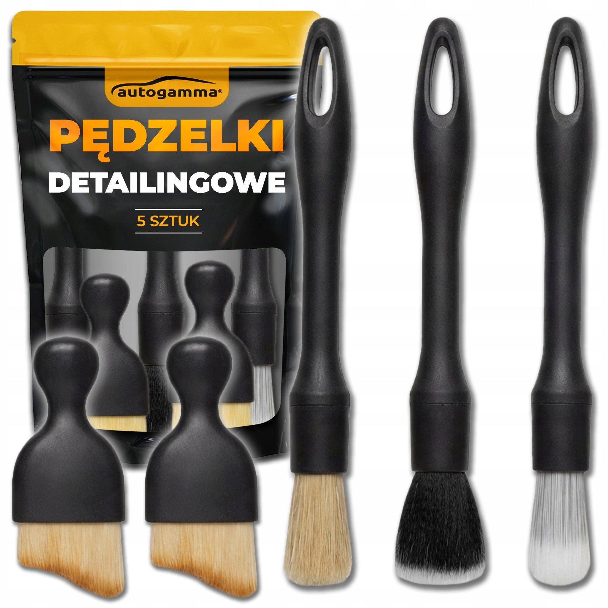Brushes Set of 5 Detailing Brushes for Car Interior Cockpit Rims