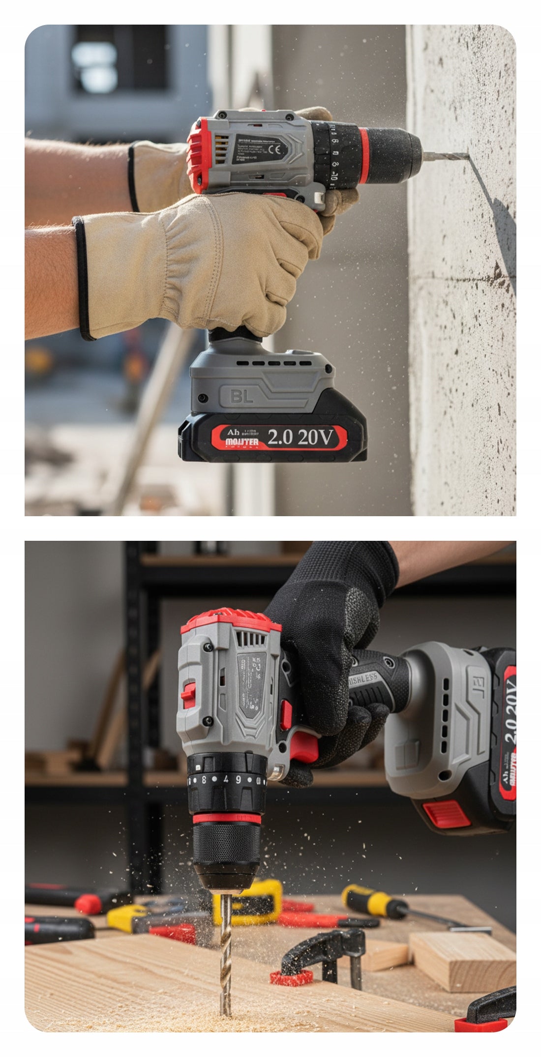 Brushless DRILL CORDLESS IMPACT DRIVER 20V 2xAKU MP0430 Motor type brushless motor