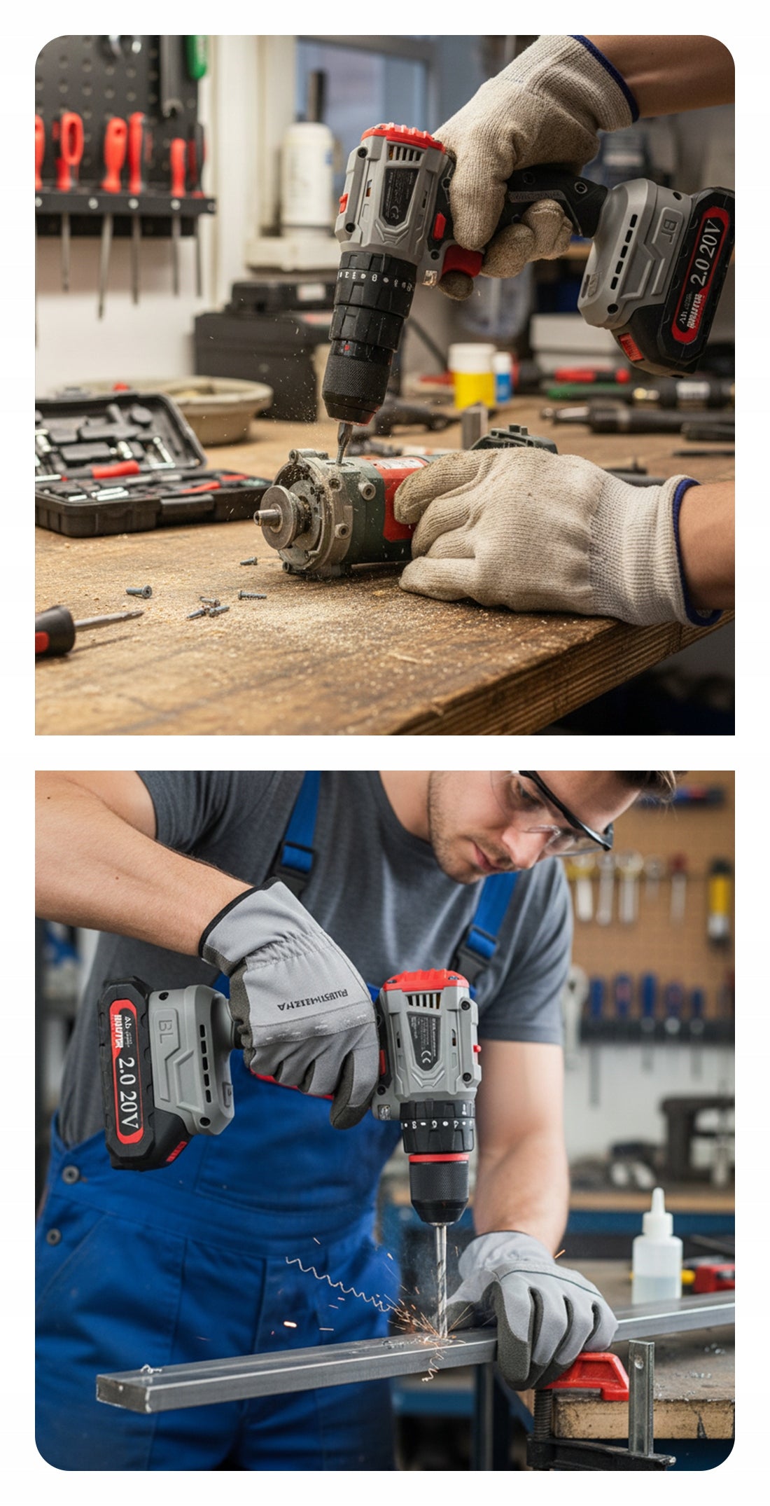 Brushless DRILL CORDLESS IMPACT DRIVER 20V 2xAKU MP0430 Power supply rechargeable battery