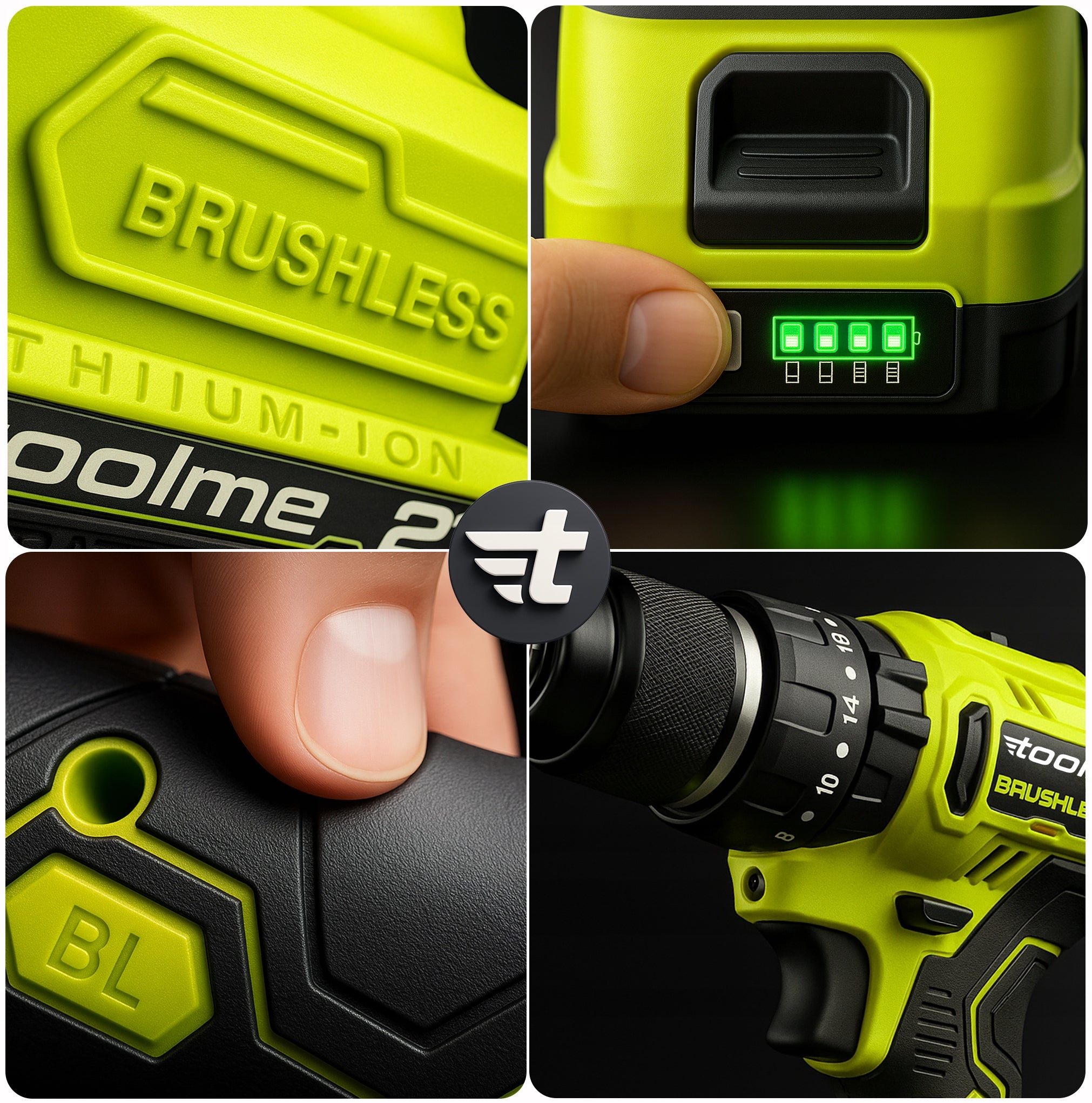 Brushless aku 2x21V Li-ion toolme TM030 Series PRO