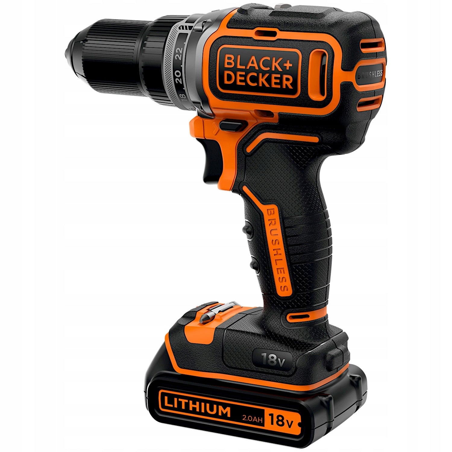 Brushless drill 18V 52Nm 2x2Ah order Black Decker BL186K1B2 Brand Black+Decker