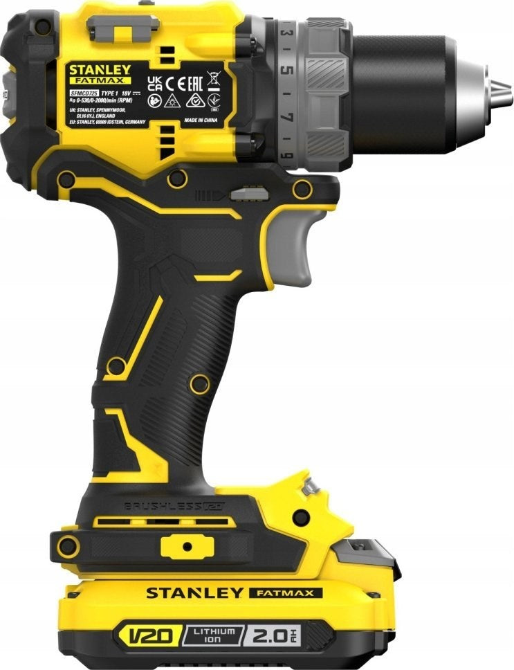 Brushless drill Stanley Fatmax V20 18V 2x2Ah 80Nm Voltage (V) 18 V