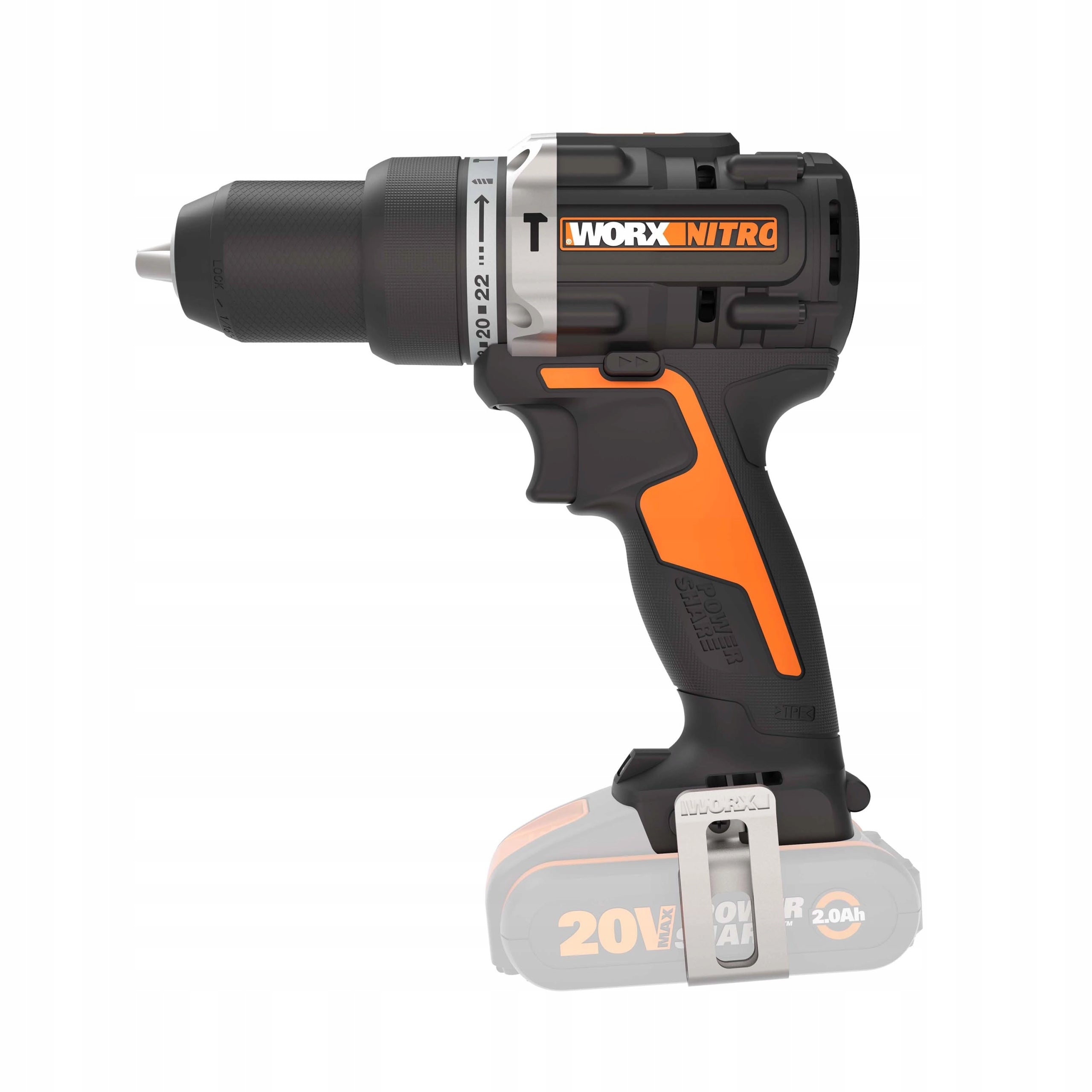 Brushless drill WORX NITRO WX352 UDAR 60Nm SOLO + SUITCASE Packaging status original