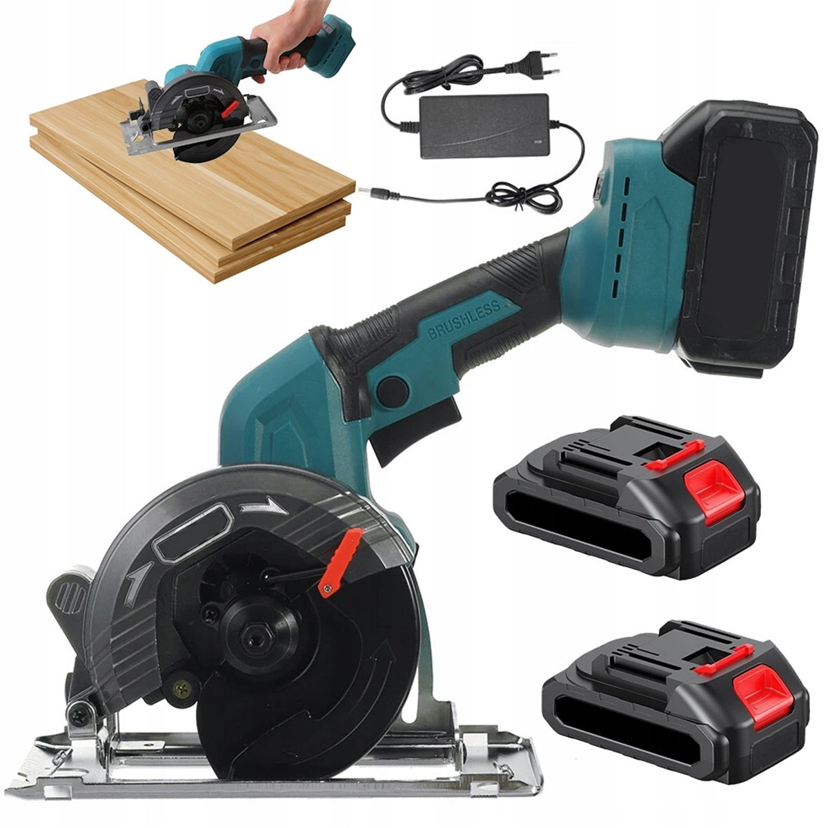 Brushless motor Saw with adjustable 15°-30°-45° with charger included Packaging status original