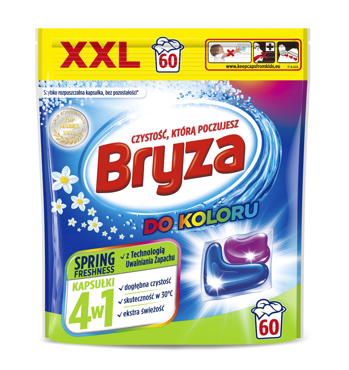 Bryza Color Washing Capsules Spring Freshness 4in1 60 Pack XXL