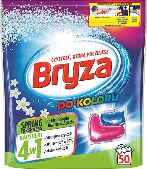 Bryza Set Mix Color Washing Capsules & Spring Freshness 2x 50 Pieces Brand Bryza