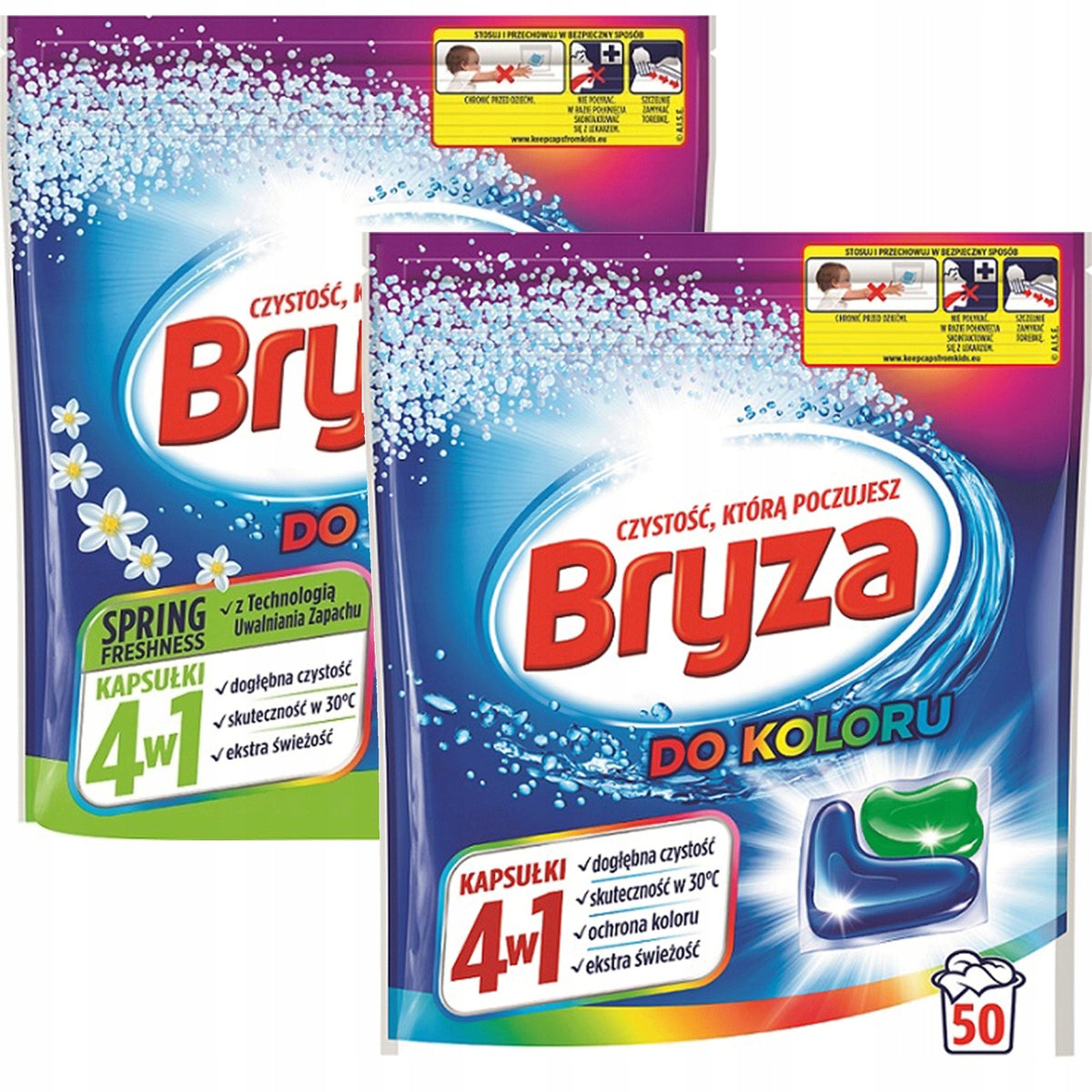 Bryza Set Mix Color Washing Capsules & Spring Freshness 2x 50 Pieces
