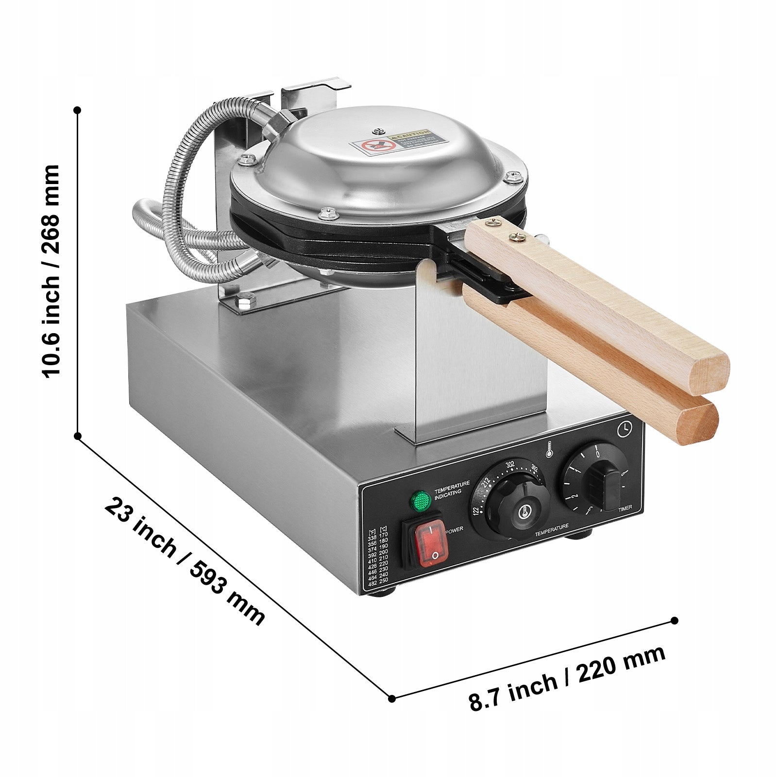 Bubble Waffle Iron 1400W Puffs Waffles With Temperature Control 220V Power rating 1400 W