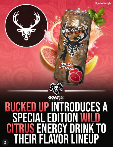 Bucked Up Wild Citrus 473ml USA Energy Gym Style HIT Limited Edition Expiration date at least six months from the date of purchase