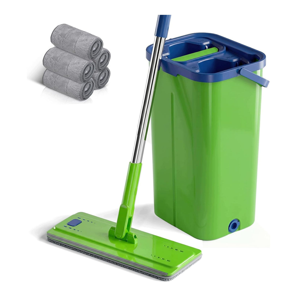 Bucket and flat mop Mastertop -GREEN 38,5 CM