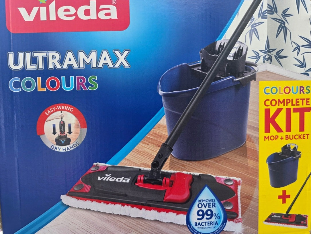 Bucket and flat mop Vileda UltraMax Colours BLUE