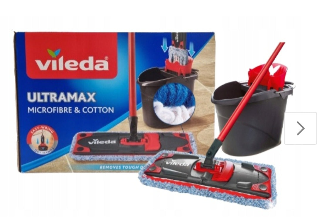 Bucket and flat mop Vileda Ultramax Microfibre + Cotton