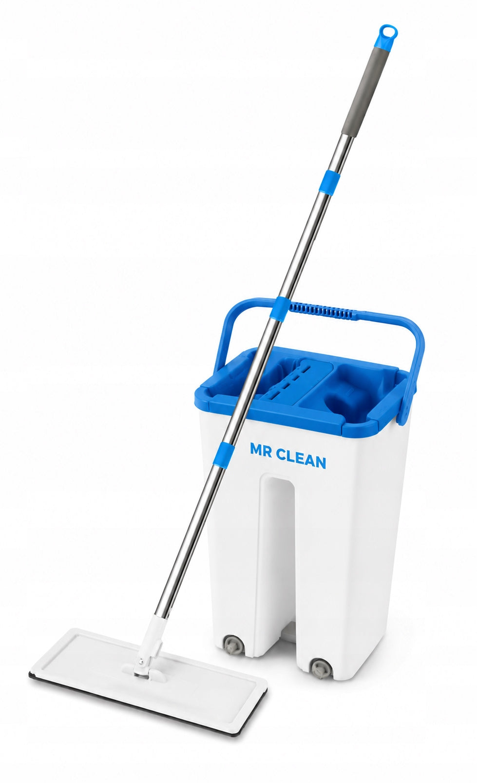 Bucket and flat mop with squeezer two-chamber folding stick set Mr Clean Manufacturer code Wiadro i mop płaski z wyciskaczem dwukomorowy