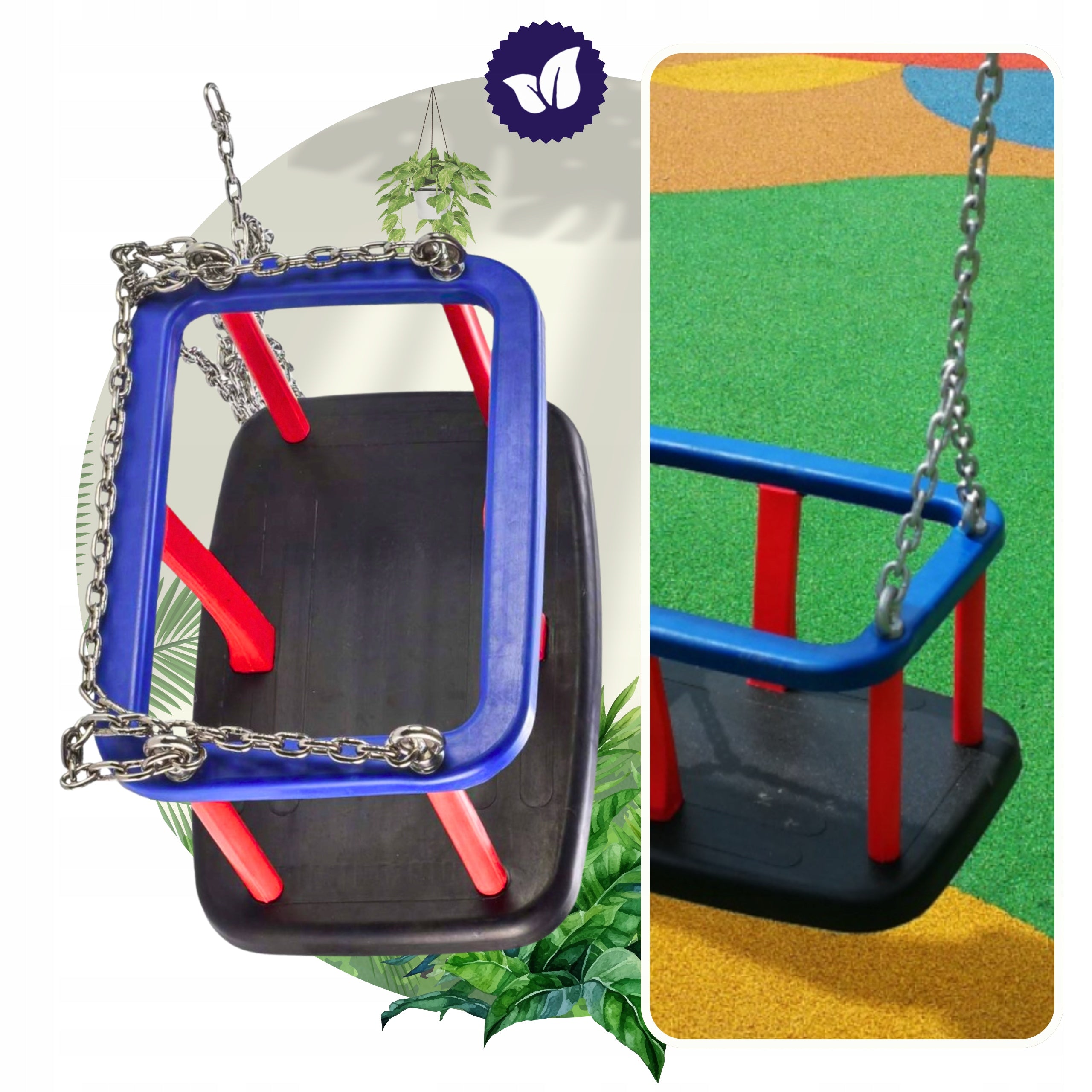 Bucket seat for children swing aluminum plastic backrest 12m+ Kid's age 12＋ months