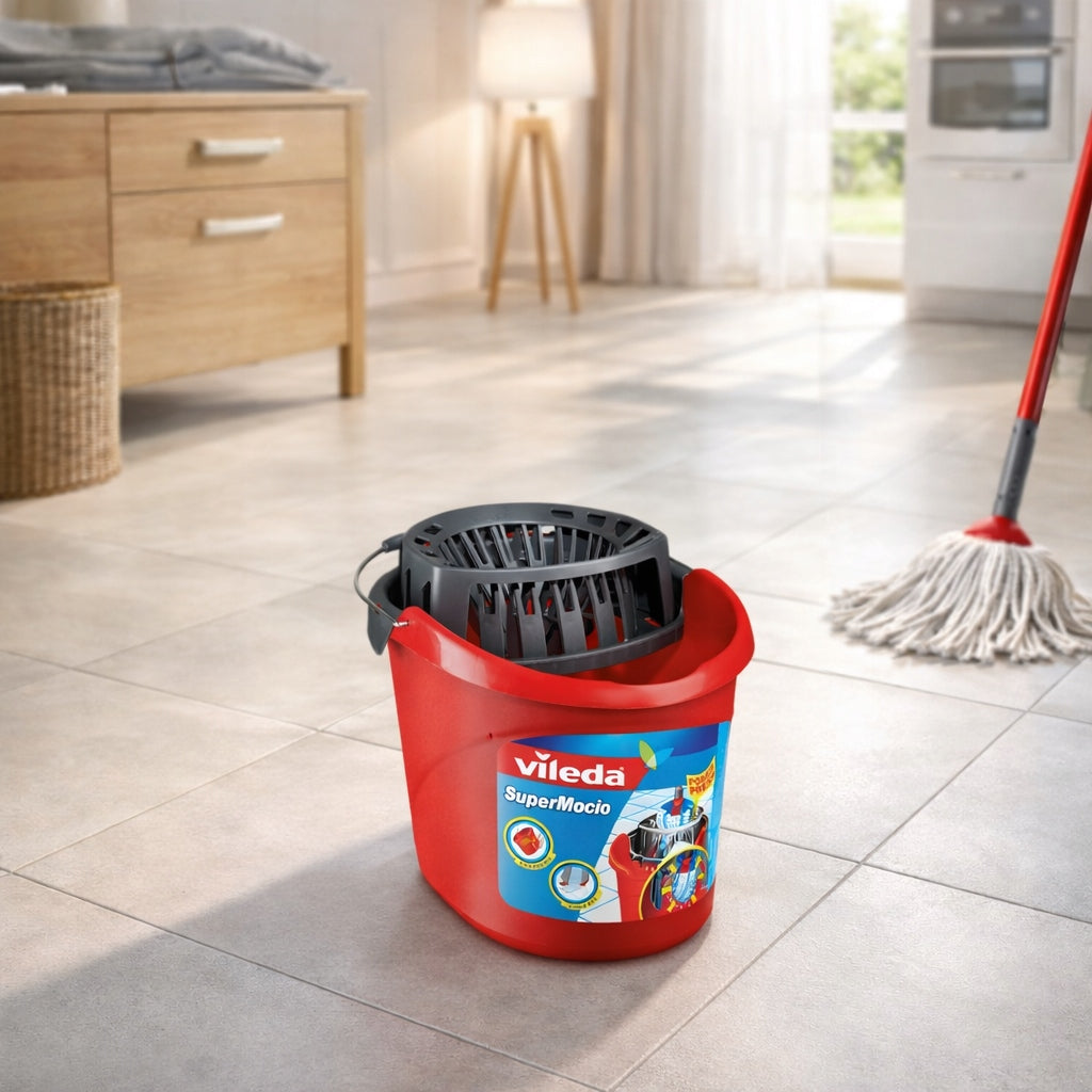 Bucket with Strip Mop Squeezer Vileda SuperMocio Red 10L Manufacturer code MOCIOCOMPL