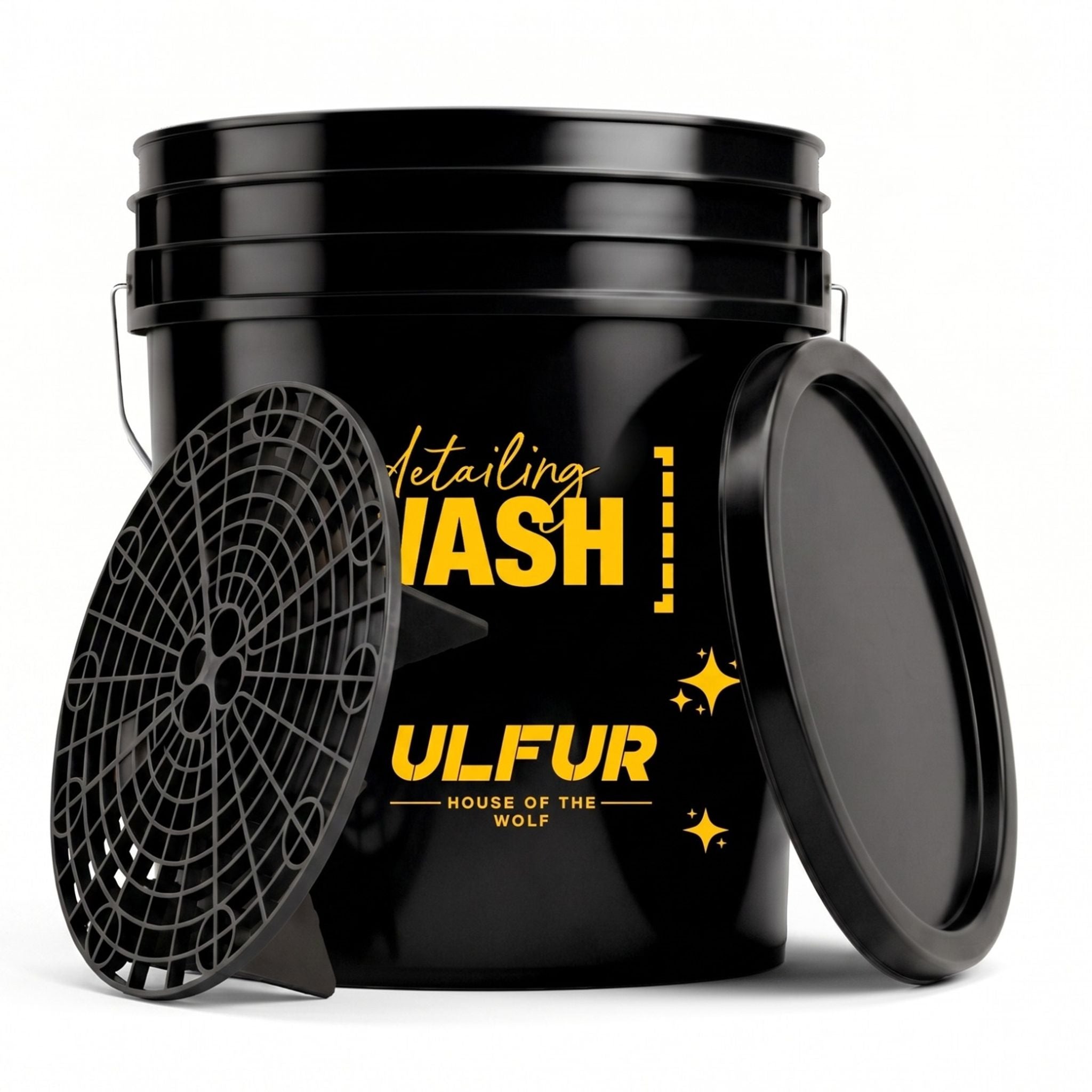 Bucket with separator detailing black with cover RINSE&WASH ULFUR 20L