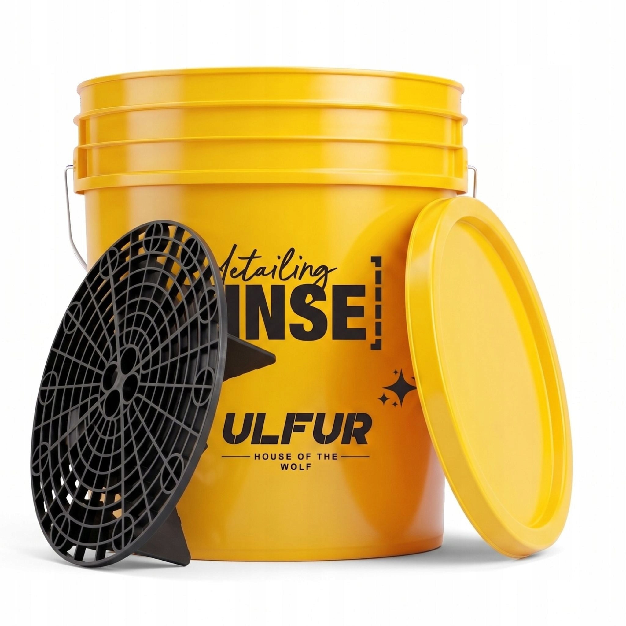 Bucket with separator detailing yellow with lid RINSE&WASH ULFUR 20L