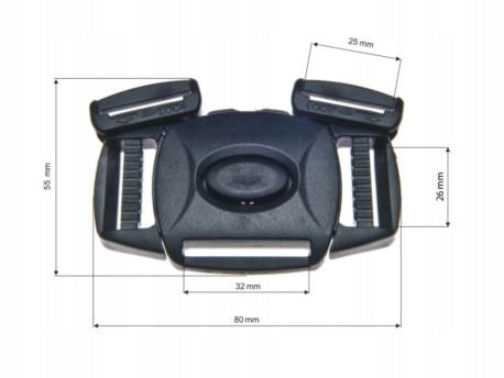 Buckle Clasp 5 point for baby carrier trolley 25/25/25/25/32 mm Black Brand Kacperek