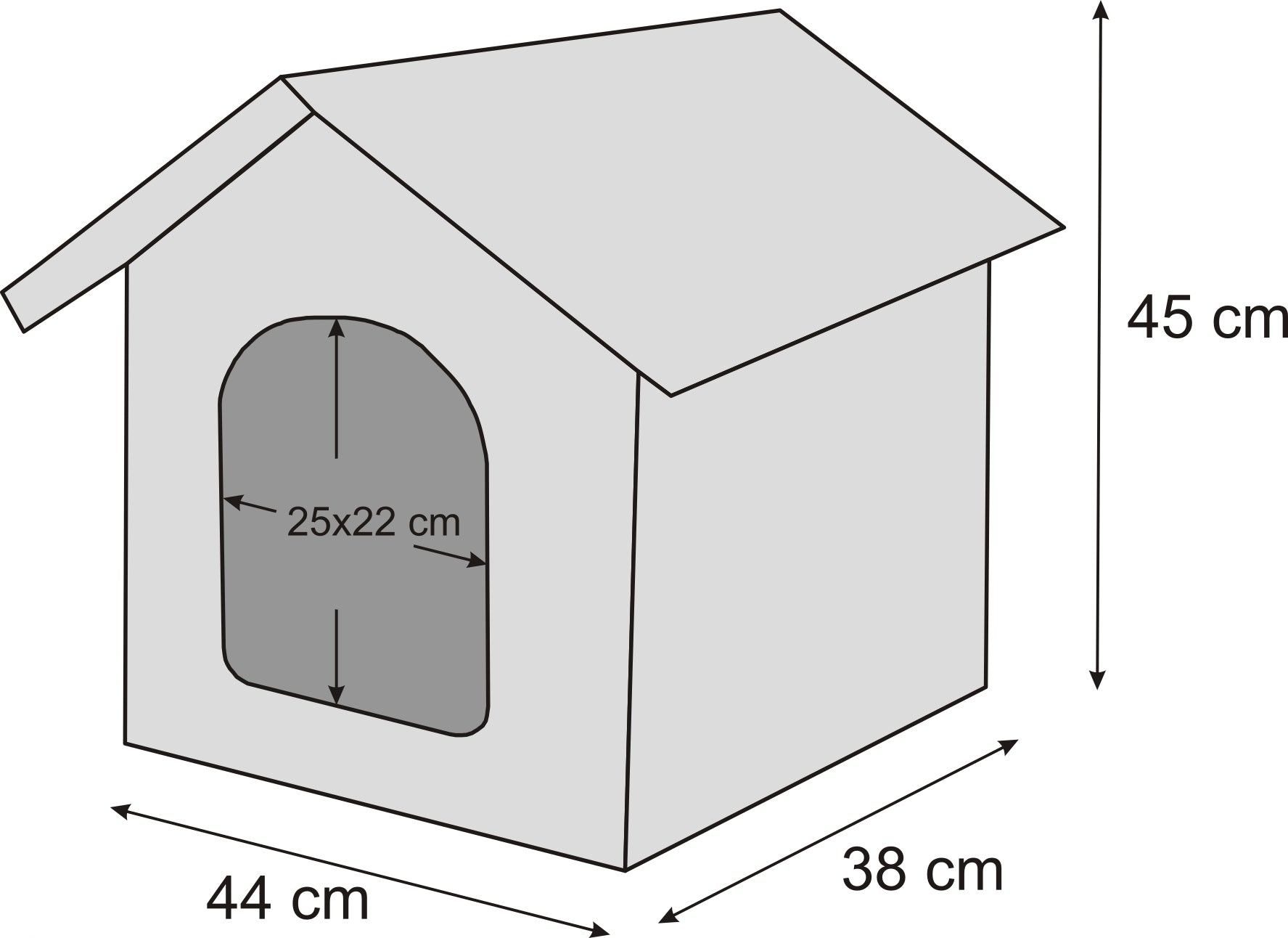 Buda dog or cat bed with detachable roof, booth with roof 45x39cm Trade name R2 BUDA INARII GRAFIT Z CZAR.