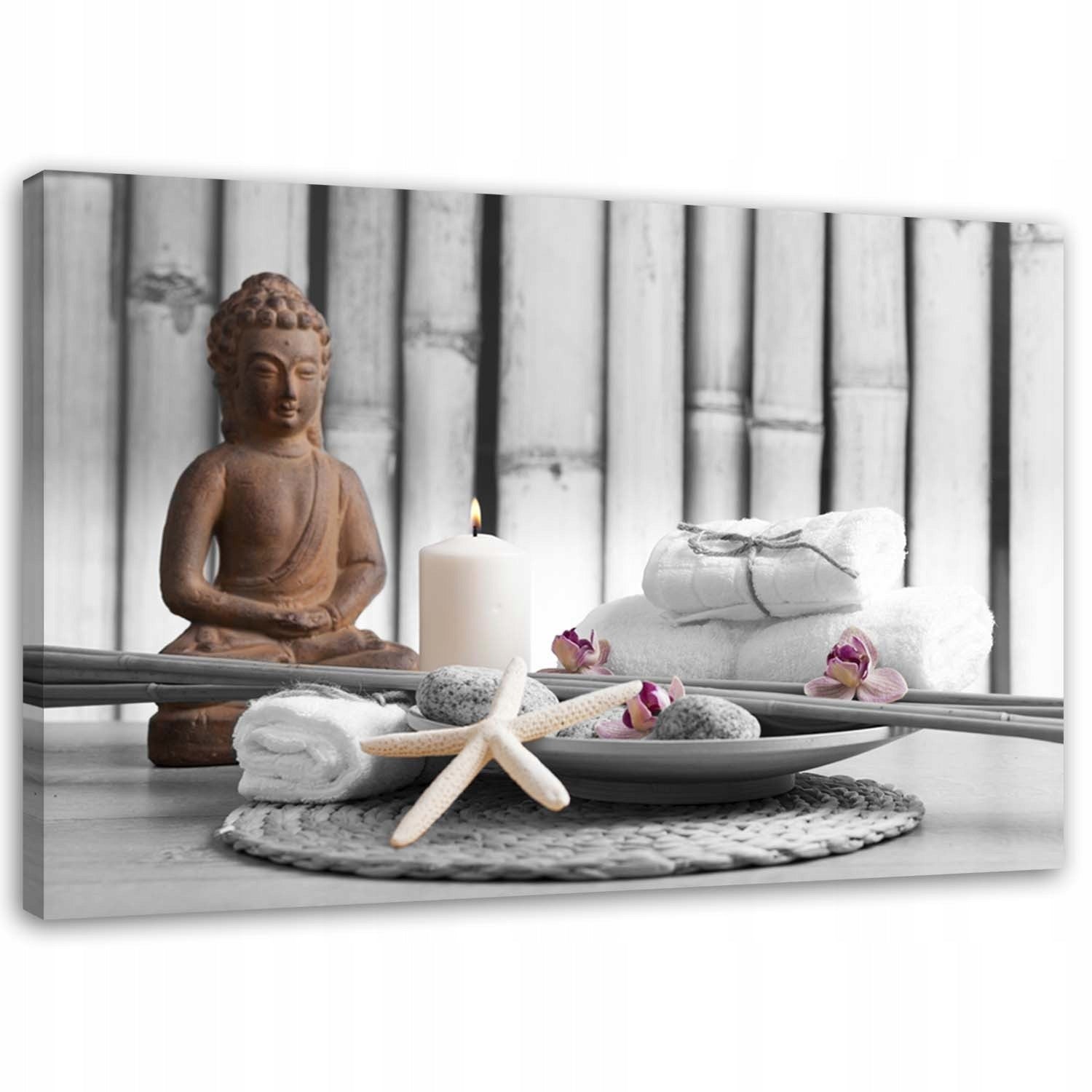 Reproduktion Buddha mit Kerze 